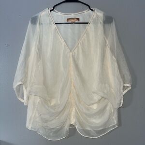 Ellen Tracy Vanilla Sheer Blouse (Previously Owned)